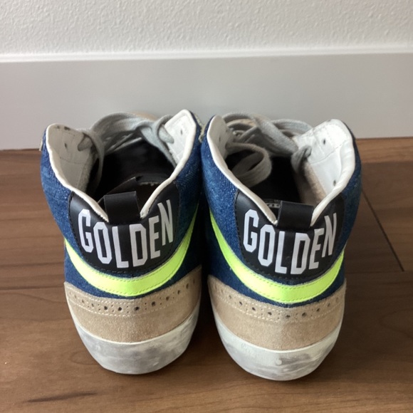 Golden Goose Mid Star Sneaker in Blue Denim/Leopard Star size 41 - Picture 3 of 7